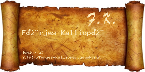 Fürjes Kalliopé névjegykártya